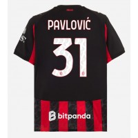 Stroje piłkarskie AC Milan Strahinja Pavlovic #31 Koszulka Podstawowej 2025-26 Krótki Rękaw